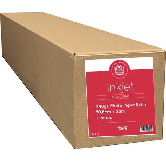 Fowa Steve Carta per plotter Inkjet 50,8cm x 30m 240gr. Satin FS2050 Fowa Steve Carta per plotter Inkjet 50,8cm x 30m 240gr. Satin FS2050